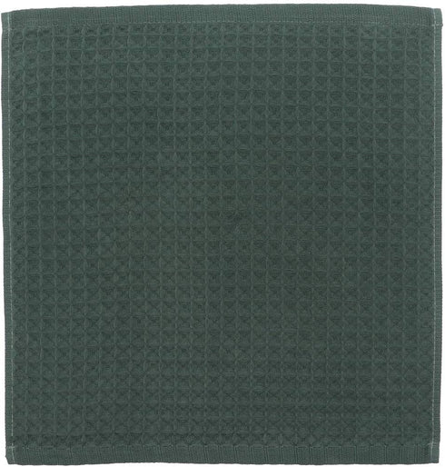 100% Natural Cotton Kitchen Towels, Classic Waffle Weave Dish Cloths, Set of 6, Soft Ultra Absorbent (Blackish Green)