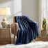 KMUSET Navy Fleece Blanket Throw Size, Lightweight Super Soft Cozy Luxury Microfiber Bed Blanket