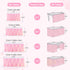 14FT Pink Tulle Table Skirt for Rectangle or Round Tables Ruffle Tulle Tutu Cloth Desk Table Skirt with LED Lights