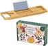 Sen Yi Bao Bamboo Luxury Bathtub Caddy Tray - Expandable Wood Bath Tray with Integrated Tablet, Smartphone, Wine Holder