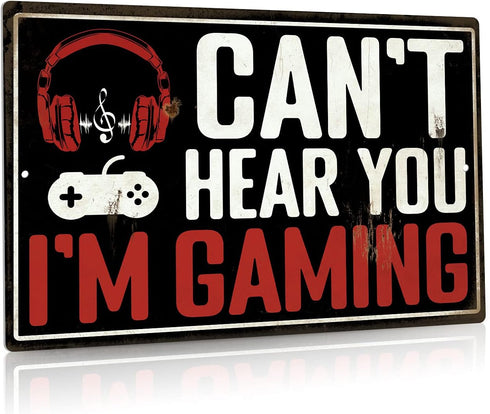 Putuo Decor Game Room Funny Wall Decor - Aluminum Metal Sign for Man Cave, Bedroom, Teen Room, 12x8 Inches
