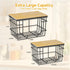 2 Pack Trash Bag Holder, Extra Large Garbage Bag Dispenser with Bamboo Top, Wall Mounted Stackable Trashbag Storage