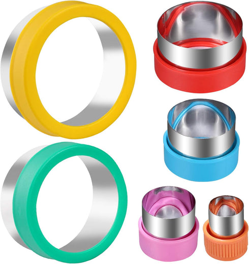 Round Cookie Biscuit Cutter Set, 6 Graduated Circle Pastry Cutters, Stainless Steel Cookie and Dough Cutters for Donut,