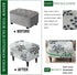 Counter Room,C15 CRFATOP Ottoman Chair Cover Large Ottoman Chair Slipcovers Printed Rectangle Storage Stool Cover
