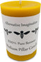 100% Pure Beeswax Candle - Medium Pillar Candle, 60 Hour Burn Time, 3x4 Inch - Alternative Imagination