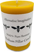 100% Pure Beeswax Candle - Medium Pillar Candle, 60 Hour Burn Time, 3x4 Inch - Alternative Imagination