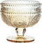 Vintage Sunflower Embossed Glass Footed Dessert Bowl, 9 oz Ice Cream, Trifle, Salad Bowl for Home Party Wedding, Amber
