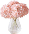 Artificial Hydrangea Flowers, 10 Fake Silk Hydrangea Heads for Wedding Centerpieces, Home Decoration with Stems