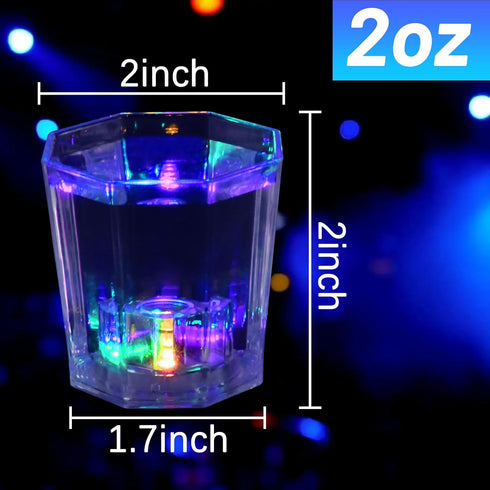 Esdabem Set of 24 Light Up Shot Glasses, Glow in the Dark Party Cups, Funny Shot Glasses for Birthday, Wedding,