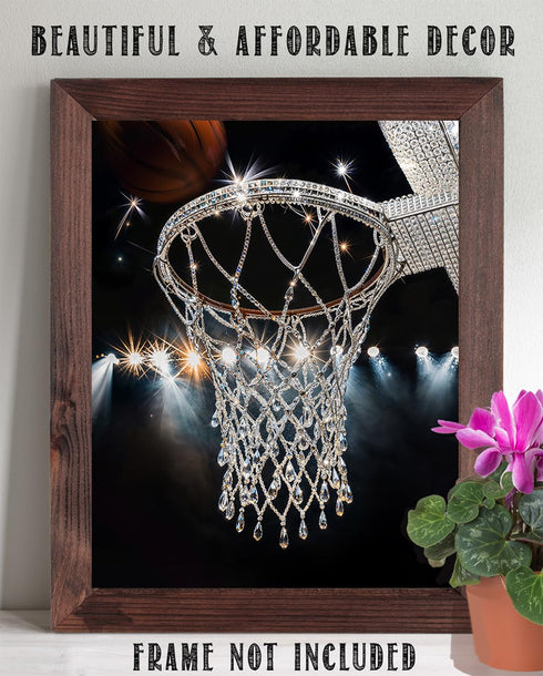 The Money Shot Diamond Basketball Hoop: 11x14 Unframed Poster - Luxury Hoop for Hoopers, Game Room Decor