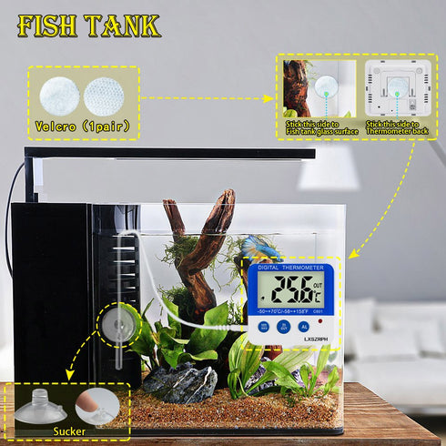 Fridge Freezer Thermometer with Max/Min Memory, LXSZRPH High & Low Temperature Alarms, Digital with Magnetic Stand, 2