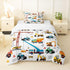 Set Set, Bulldozer Set 2Pcs Excavator Comforter Twin Size, Tractor Machinery Trucks Bedding Construction Vehicle Down