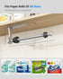 Paper Towel Holder Under Cabinet, One-Handed Tear, Wall Mount, Adhesive, Silver, Paper Roll Holder with Ratchet