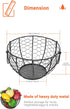 Round Wire Basket Black - Fruit Basket Bowl with Handle for Kitchen Storage of Vegetables and Snacks