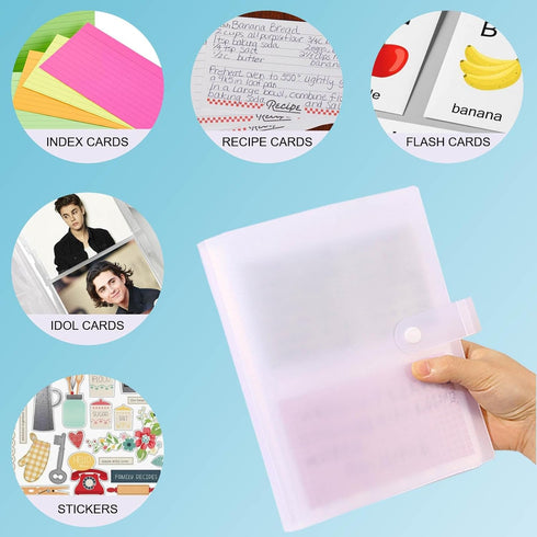 3x5 Index Card Organizer: BetterJonny Clear Plastic Holder for Recipe Cards, Flash Cards, 40 Page Holds 160 Cards