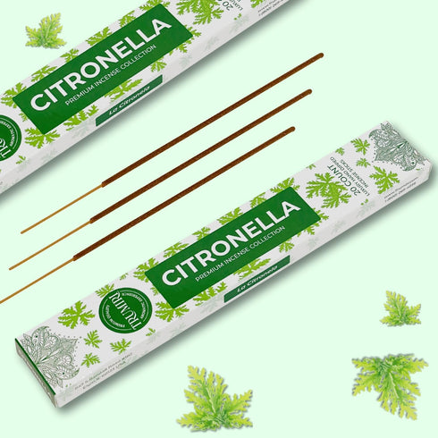 Citronella Incense Sticks for Outdoor Camping, Total 40 Sticks, Dual Pack of 20, Natural Non-Toxic Ingredients