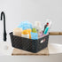 6 Pack Black Plastic Pantry Weave Storage Basket Bin