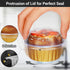 EUSOAR Disposable Ramekins Aluminum Foil, Gold 25 Packs 5oz Baking Cups with Lids for Mini Muffins