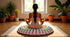 22 Inch 22", CRAFT KALA Meditation Floor Pillow Cover Round Pillow Seating Hippie Decorative Adults Bohemian Mandala
