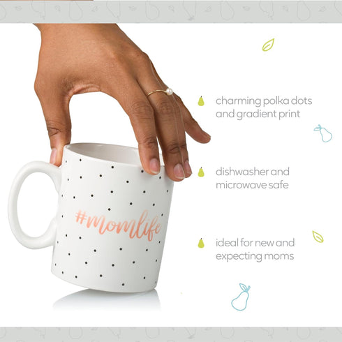 Mom Life Mug, Ceramic Coffee Cup, Ideal Gift for New and Expecting Moms, 13oz, Dishwasher & Microwave Safe