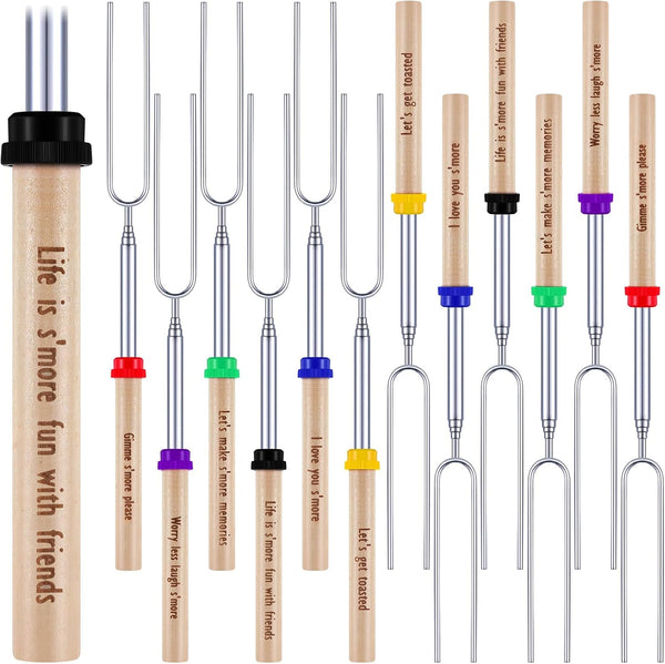 12 Pcs 32 Inch Marshmallow Roasting Sticks - Bulk S'mores Sticks for Campfire Cooking Equipment