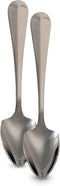 HIC Kitchen Stainless Steel Grapefruit Dessert Spoons, Set of 2 with Pointed Tip and Serrated Edge