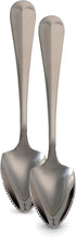 HIC Kitchen Stainless Steel Grapefruit Dessert Spoons, Set of 2 with Pointed Tip and Serrated Edge