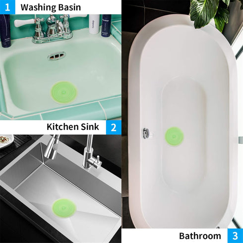 tifanso 6-Inch Silicone Tub Stopper, Recyclable Bathtub Drain Plug Cover for Bathrooms, Laundries, Kitchen (Jelly Green)