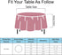 Pink Plastic Tablecloths 2 Pack - Disposable 84 Inch Circle Table Covers for BBQ, Birthday, Wedding, 6 ft Round Use
