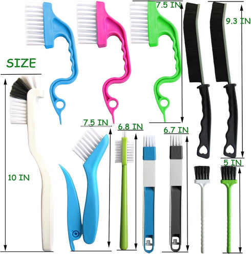 12Pcs Small Cleaning Brush Set, Crevice Gap Brushes for Window Grooves, Bathroom, Kitchen, Faucet, Sink, Keyboards