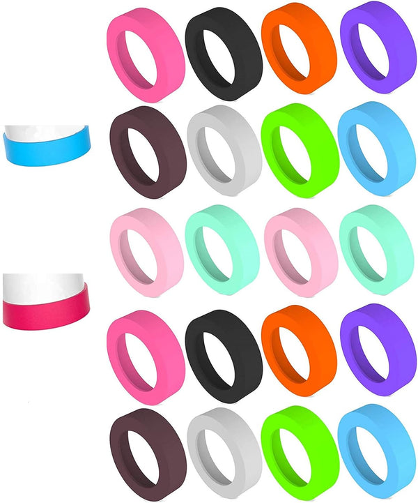20PCS 65mm Protective Cup Mat Silicone Sleeve, Heat-Resistant Water Bottle Holder Non-Slip Cup Mug Coaster