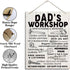 Rustic Dad's Workshop Sign - Father's Day Gift Idea from Daughter Son, Inspirational Decor for Garage, Tool Room