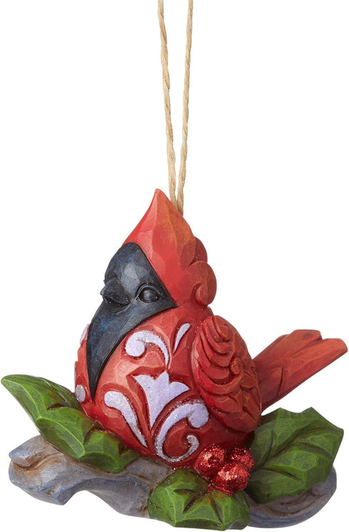 Enesco Jim Shore Heartwood Creek Cardinal on Branch Hanging Ornament, 2.88 in H, Multicolor