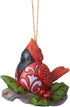 Enesco Jim Shore Heartwood Creek Cardinal on Branch Hanging Ornament, 2.88 in H, Multicolor