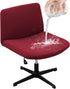 Armless Office Desk Chair Cover, Stretch Waterproof Jacquard Slipcover for Wide Seat Mid Back Accent Chair, Red