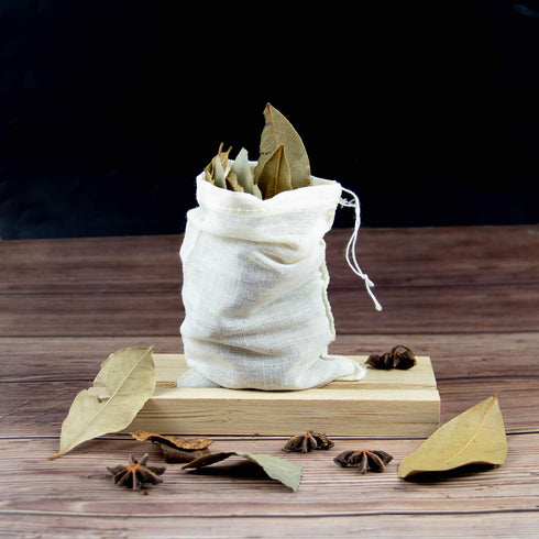 AUEAR Reusable Drawstring Cotton Soup Bags, 12 Pack, 4"x6" Coffee Chinese Medicine Tea Bag Brew Straining Herbs