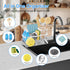 304 Countertop, Sponge Holder for Kitchen Sink Stainless Steel Self-Draining Sink Caddy with Smiley Face Sponge