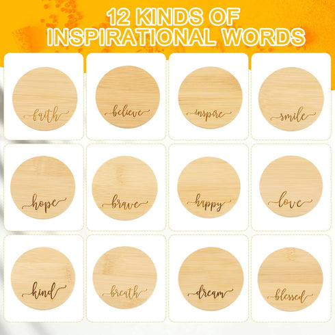 12 Set Tessco for you Pieces Yogurt Jar Lids Inspirational Yogurt Bamboo Lids with Silicone Sealing Compatible with Oui