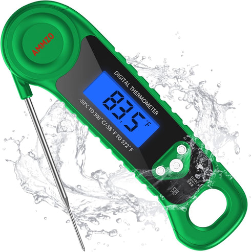 Digital Meat Thermometer for Grilling, Instant Read Waterproof Food Thermometer with Backlight for Cooking, BBQ