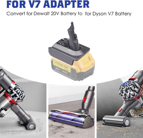 for Dyson V7 Battery Adapter Replacement, for DeWalt 20V Lithium Battery for Dyson V7 Vacuum Cleaner