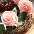 AmyHomie 50pcs Artificial Flower Fake Roses w/Stem for DIY Wedding Bouquets, Centerpieces, Party, Home Decorations