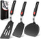 Hotec Silicone Spatula Turner Set of 3, 600°F Heat Resistant, Large Flexible Rubber Spatula for Nonstick Cookware