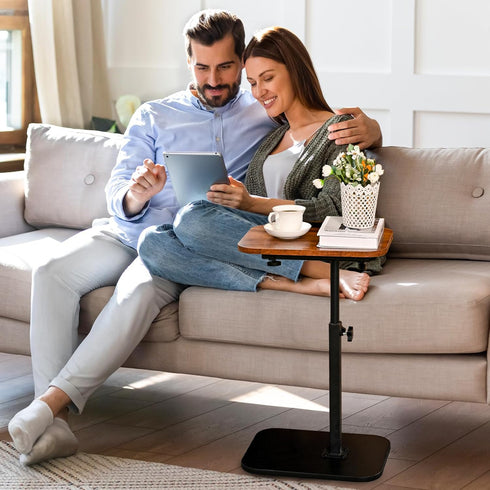Couch,360Swivel C Table End Table Adjustable Height,Laptop Table for CouchBedReading Nook,C Shaped End for TV Tray,that