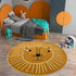 4Ft, USTIDE Kids Rug Round Round Lion Play Mat Non Slip Kids Circle Rug Soft Nursery Rug Wahable Floor Carpet