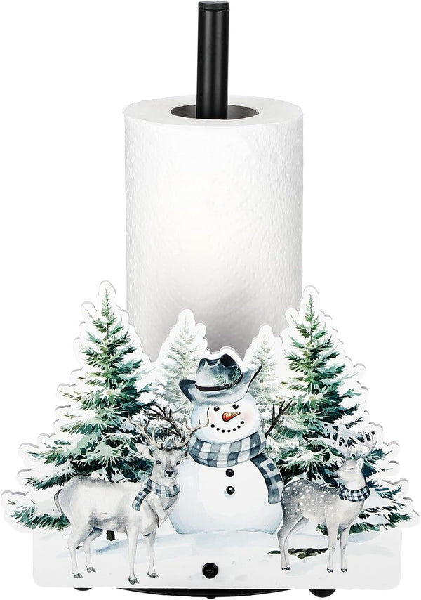 Yookeer Christmas Paper Towel Holder Deer Tree Snowflakes Towels Paper Holder for