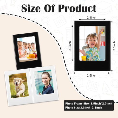 20 Packs Cute Mini Photo Frame Holder, 3 Inches Plastic Colorful Photo Display for Fujifilm Instax, Fridge, Office