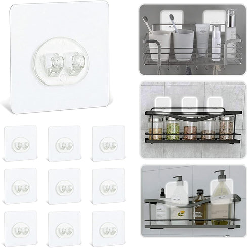 Cozycomfo Shower Caddy Adhesive Replacement Stickers Hooks Adhesive Pack of 10 for Corner