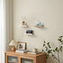 6 5.5inch, 3 Pack Z metnal Mini Floating Shelves, Small Natural Wooden Display Wall Shelf for Picture Ledge, Pawlownia