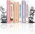 ENCIMART Metal Bookends Creative Coffee Bookends Decorative Cute Kitchen Book Ends for