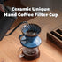 Ceramic Coffee Dripper Filter, 60 Angle Tapered Hand Brew Coffee Cup, Reusable Porcelain Pour Over Set for Home